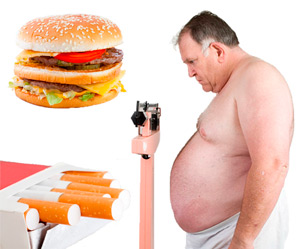 Лишний вес, плохая еда и курение
